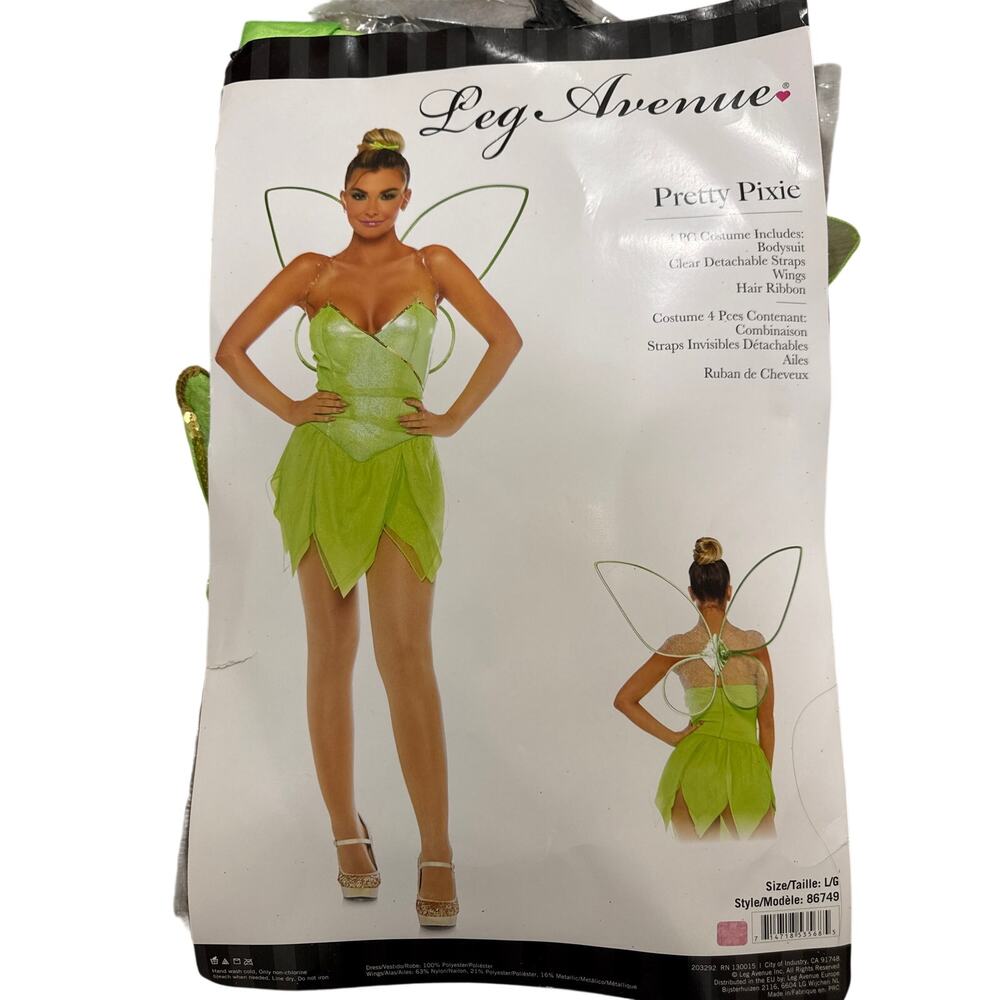 Leg Avenue Tinkerbell Costume Women's Size Large NWT